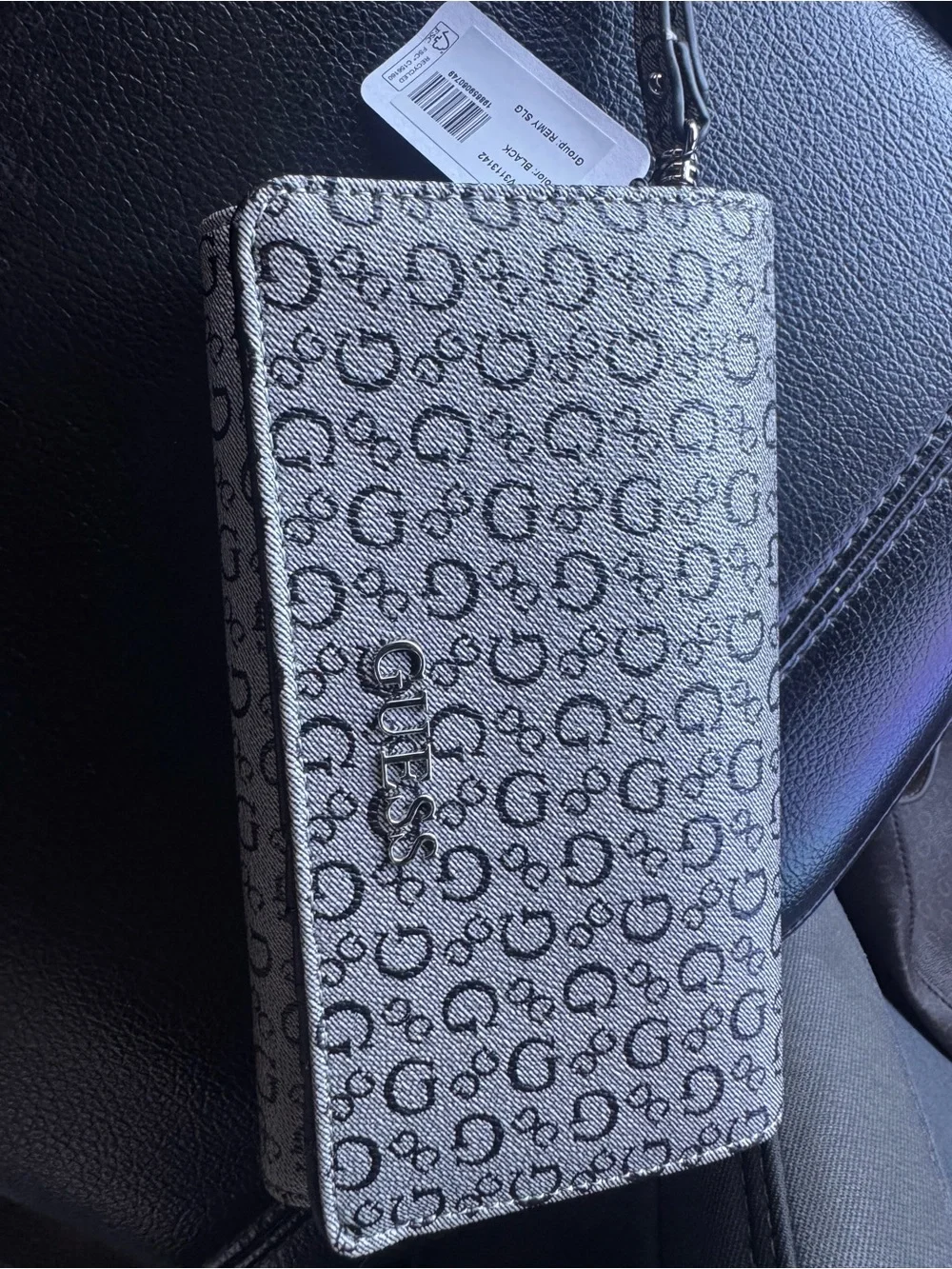 GUESS Gray Logo Signature Wristlet Phone Case with Strap